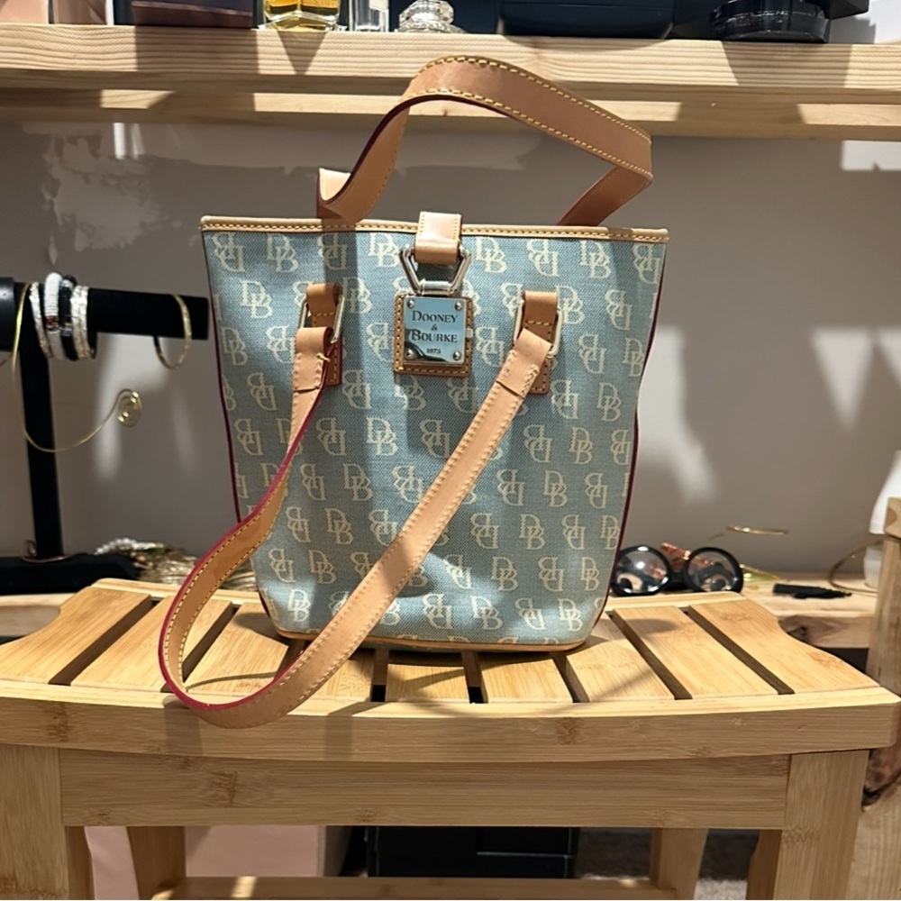 Dooney & Bourke Blue and Tan Tote Bag